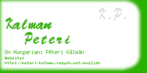 kalman peteri business card
